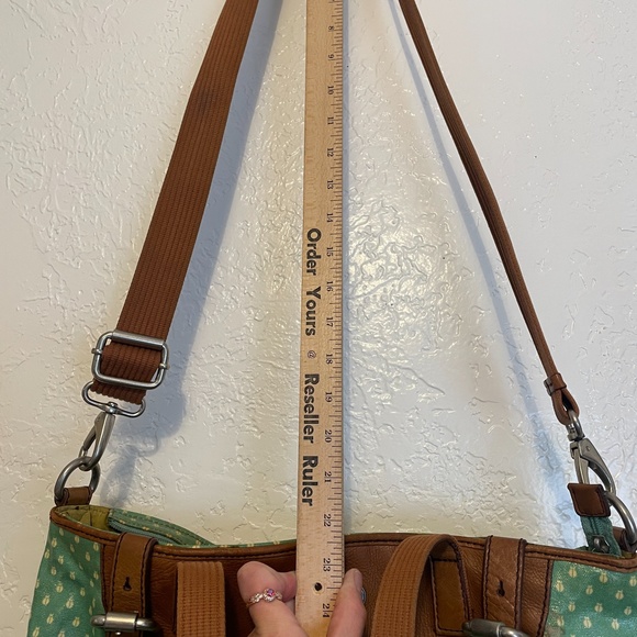 🌻Fossil Key•Per Green Coated Canvas Tote - Picture 10 of 12